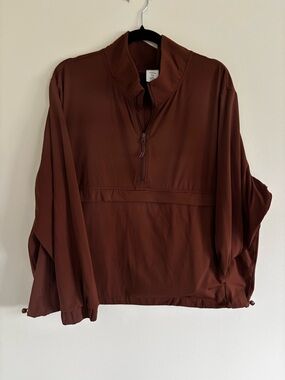 Relaxed Half-Zip Pullover Brown